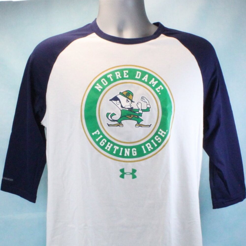 Notre Dame Fighting Irish HeatGear Performance 3/4 Sleeve Crew Neck Tee Adult S